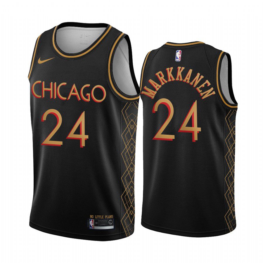 Men Chicago Bulls #24 lauri-markkanen black motor city edition no little plans 2020 nba jersey->customized nba jersey->Custom Jersey